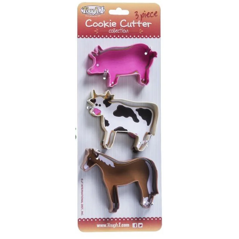 3 Piece Farm Animal Cookie Cutter Set