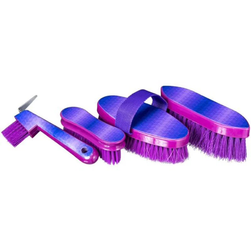 Tough 1 Purple Chevron Printed 4 Piece Brush Set