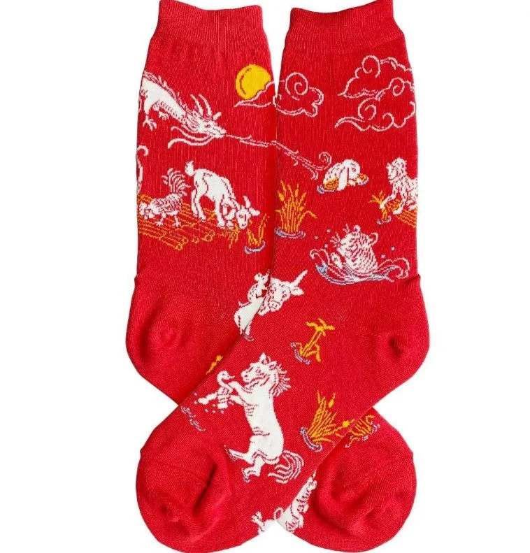 Foot Traffic Women's Red Lunar Zodiac Sock