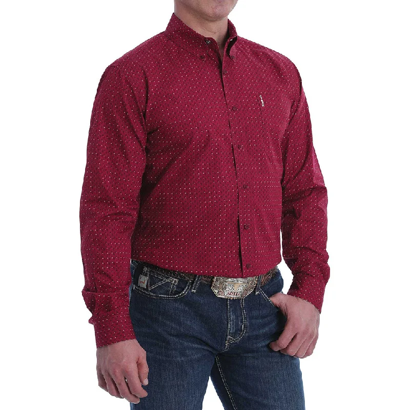 Cinch Men's Crimson & Black Hash Mark Long Sleeve