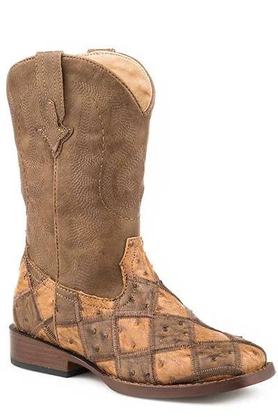 Roper Youth Bird Blocks Ostrich Boots Style 09-119-1902-2102