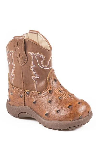 Roper Bumps Newborn Tan Faux Leather Unisex Ostrich Cowboy Boots Style 09-016-1900-0807