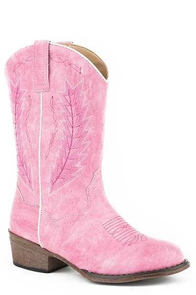 Roper Girls Fuchsia Pink Faux Leather Taylor Cowboy Boots 09-017-1939-2404