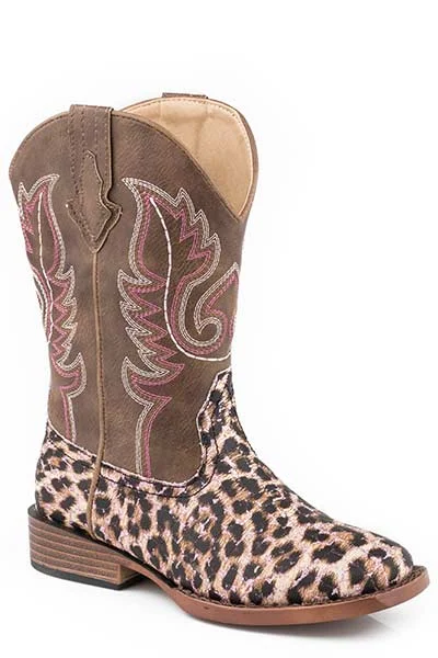 Roper Girls Glitter Leopard Square Toe Boot Style 09-018-1901-2565