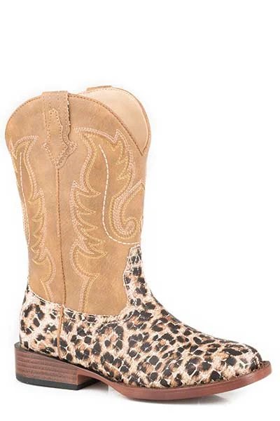 Roper Girls Glitter Leopard Square Toe Boot Style 09-018-1901-2800