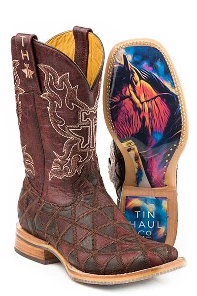 Tin Haul Ladies A Cute Angle Colorful Horse Sole STYLE 14-021-0007-1361