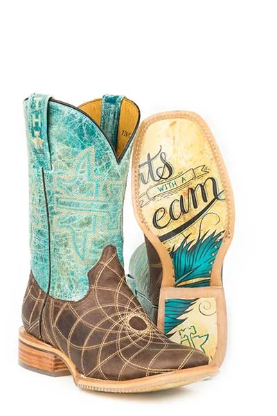 Tin Haul Dreamcatcher Cowgirl Boots Square Toe Style 14-021-0007-1296