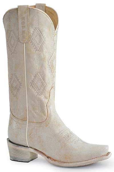 Roper Ladies Snip Toe White Aztec Boot Style 09-021-7619-8510