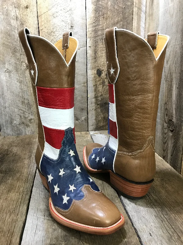 Salute American & Brown Kangaroo Tres Outlaws Women's Classic  Boot 1985