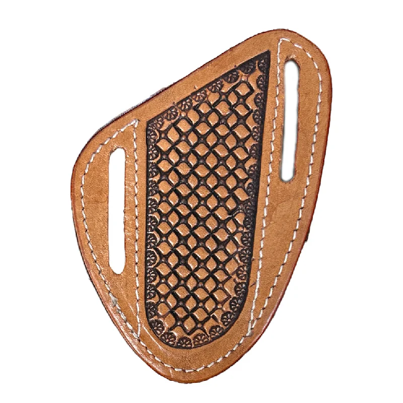 Circle SH Light Tan Clover Tooled Leather Knife Sheath