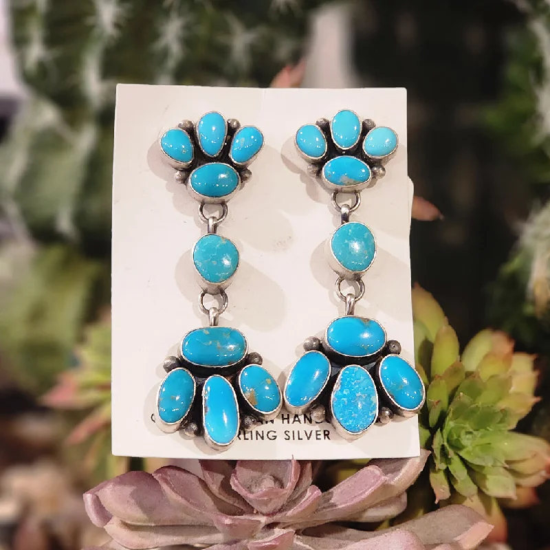 " Jessica "  Kingman Turquoise Dangle Earrings