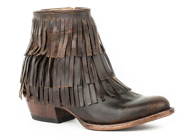 Stetson Ladies Fringe Maggie Vintage Toe Boot Style 12-021-5109-1077