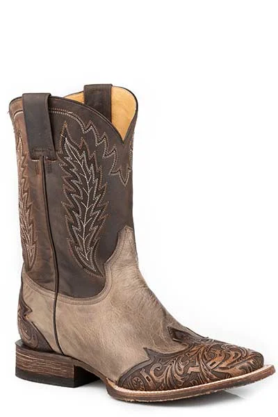 Stetson Mens Handtooled Blaze Boots Style 12-020-8861-4070