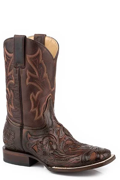 Stetson Mens Handtooled Wicks Boots Style 12-020-8872-3765