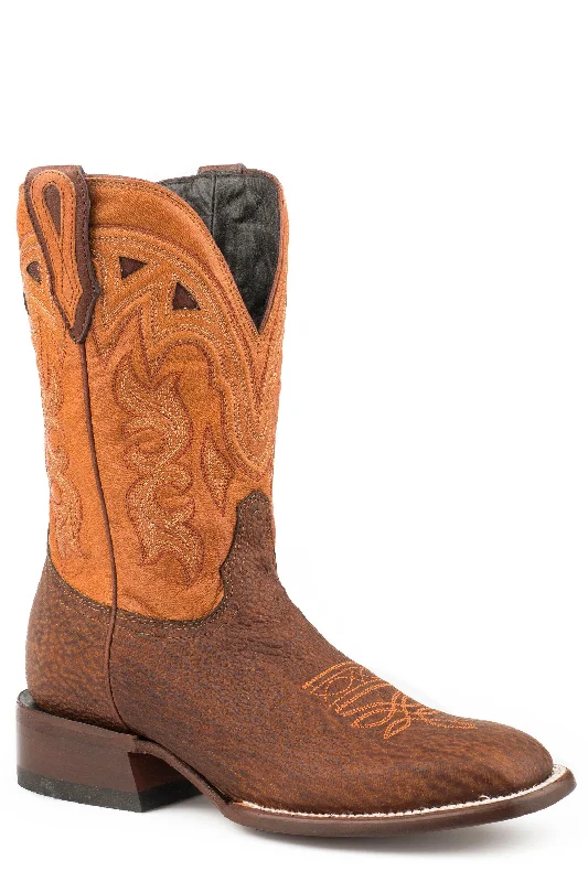 STETSON WOMENS JOPLIN TAN SHARK VAMP ORANGE 11"SHAFT COWBOY BOOTS STYLE 12-021-1852-0900