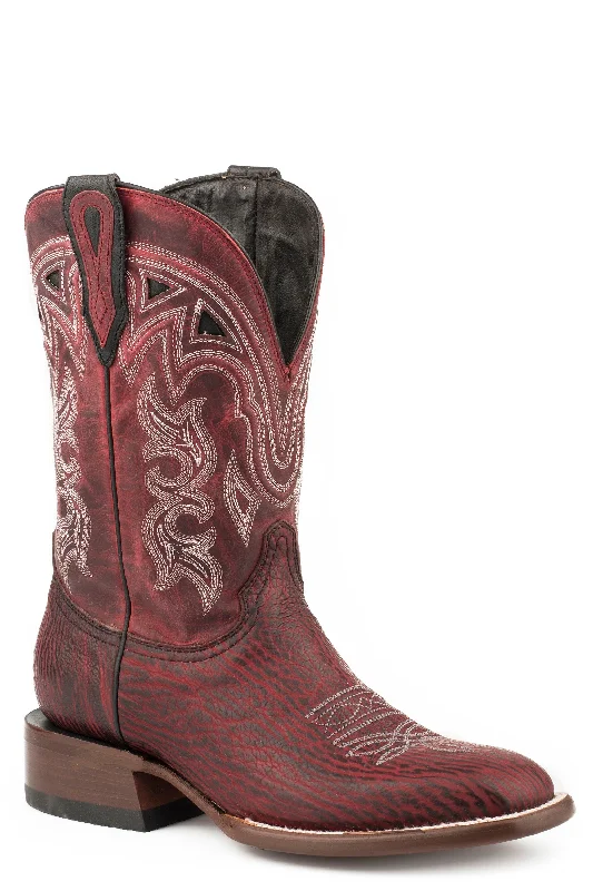 STETSON WOMENS MEADOW BLACK CHERRY SHARK VAMP RED COWBOY BOOT STYLE 12-021-1852-0901