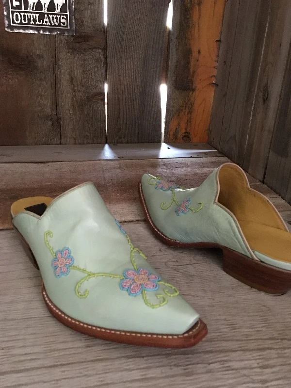 Teal California  Beading Tres Outlaws Mule  1504@