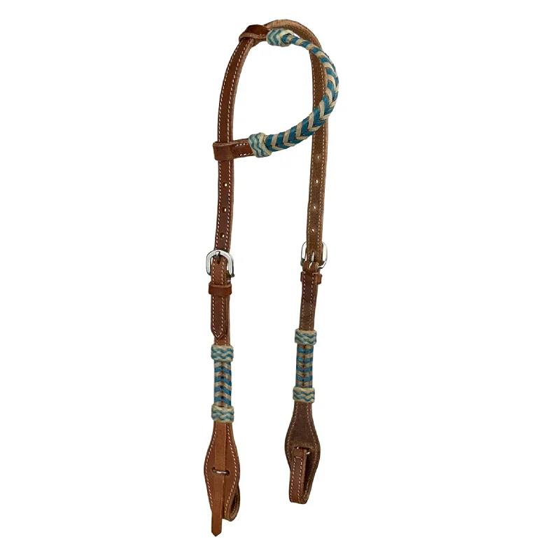 Showman Teal Rawhide 1 Ear Headstall