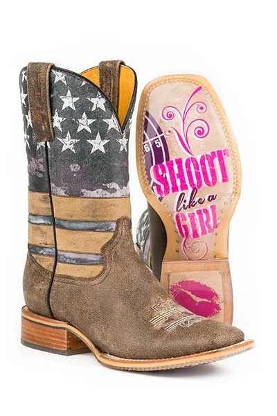 Tin Haul American Woman Boots Shoot Like A Girl Sole STYLE 14-021-0007-1219