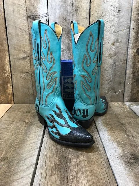 Turquoise & Black Gator U.F Tres Outlaws Women's Classic  2033 *