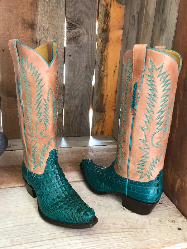 Turquoise Horn Back Alligator Tres Outlaws Women's "Got Gator Collection"  1909