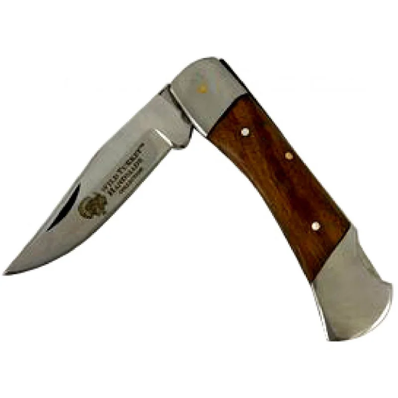 Wild Turkey Handmade Knife with Wood Handle and Leather Case